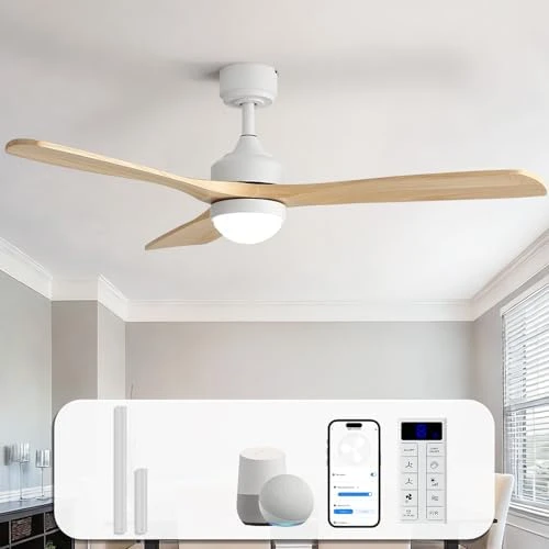 Smart Wood Ceiling Fan with Light — Smart Fan, Sofucor