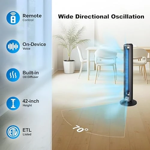 SmartVoice 29" Tower Fan — Smart Fan, Emerson