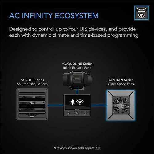 Ventilation Exhaust Fan 6" with WiFi Temperature Humidity Controller — Smart Fan, AC Infinity
