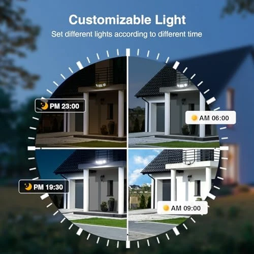 100W Smart Flood Lights Outdoor, 3 Adjustable Heads, 9000LM Dimmable Hardwired Security Light, WiFi Alexa Control... — Smart Light Bulb, Onforu