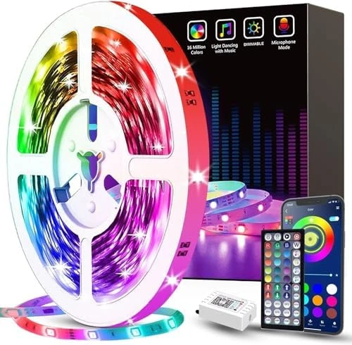 50ft Led Strip Lights, Smart Led Lights Strip Music Sync Color Changing Lights App Control and 23keys Remote, Led Lights... — LED Strip Lights, Tenmiro