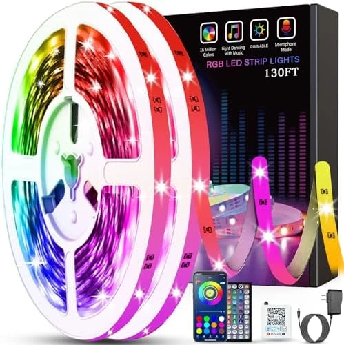 50ft Led Strip Lights, Smart Led Lights Strip Music Sync Color Changing Lights App Control and 23keys Remote, Led Lights... — LED Strip Lights, Tenmiro