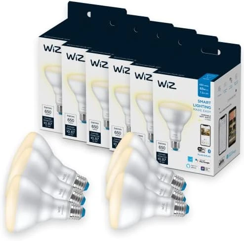65W BR30 Soft White LED Smart Bulb - Pack of 6 — Smart Light Bulb, WiZ Connected