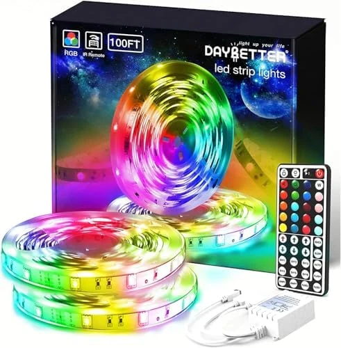 Led Strip Lights 32.8ft Kit with Remote and Power Supply Color Changing — LED Strip Lights, DAYBETTER