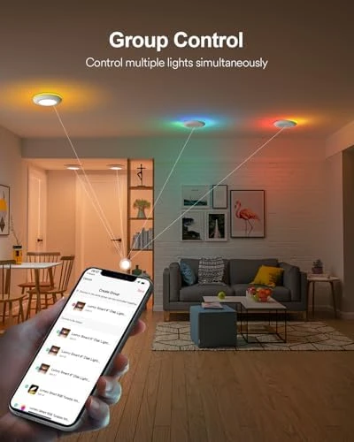Smart LED Disk Light Pro 4-Pack — Smart Light Bulb, Lumary