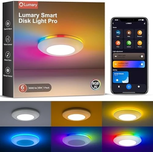 Smart LED Disk Light Pro 4-Pack — Smart Light Bulb, Lumary