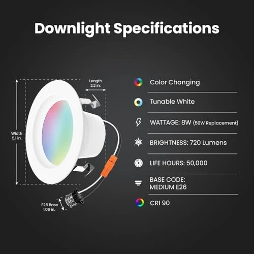 Smart Recessed Light — Smart Light Bulb, Feit Electric