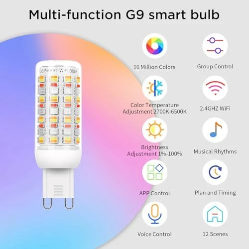 Wi-Fi RGBCW Smart G9 LED Bulbs — Smart Light Bulb, I-SHUNFA