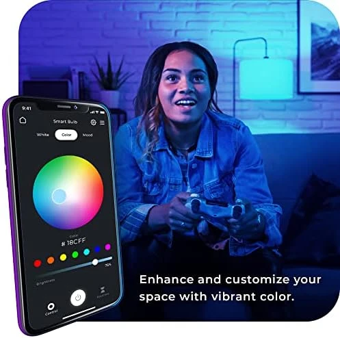 Wi-Fi Smart 10W LED Bulb, Multicolor RGB + Tunable White — Smart Light Bulb, Globe Electric
