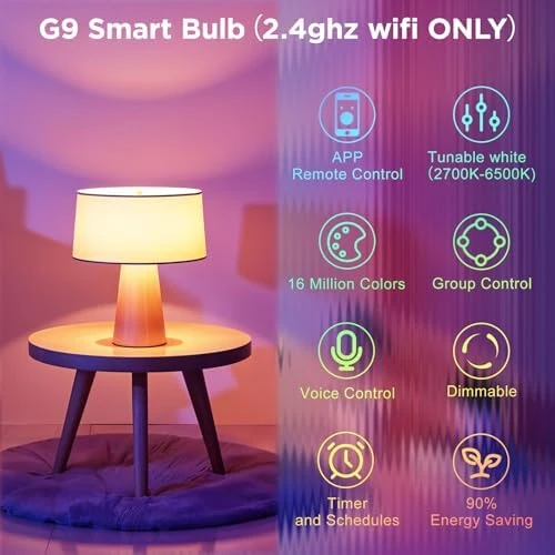 WiFi G9 Smart Bulb, RGBCW, 3-Pack — Smart Light Bulb, LEDEPLY