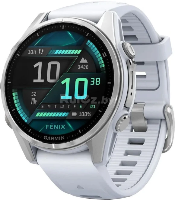 Silver 43mm Smart Watch with Dive Computer and Solar Charging — Smart Watch, Garmin