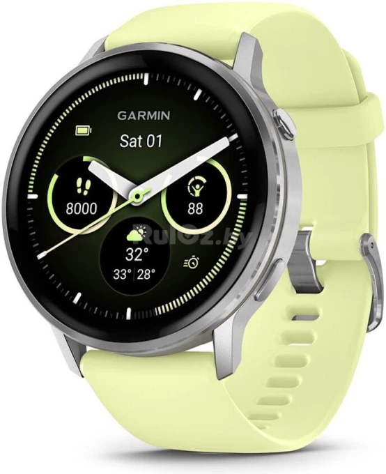 45mm Silver and Yellow Smartwatch — Smart Watch, Garmin