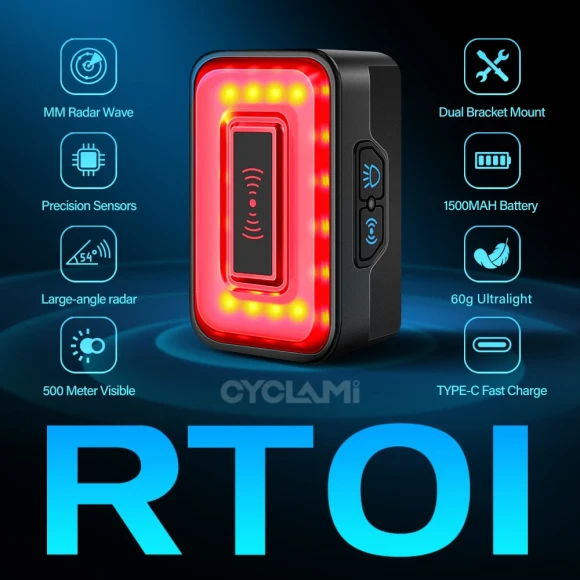 Bicycle Intelligent Radar Tail Light — Smart Bike Light, CYCLAMI