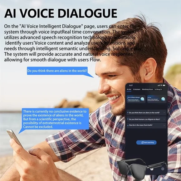AI Smart Sunglasses with Real Time Language Translator and Wireless Headphone — Smart Glasses, ABMF