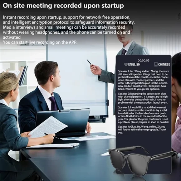 AI Smart Sunglasses with Real Time Language Translator and Wireless Headphone — Smart Glasses, ABMF