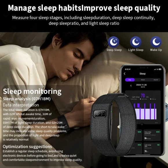 Digital Smart Watch Heart Rate Sleep Monitor Health Tracker GPS Running Trajectory Call Reminder Men Smart Bracelet — Fitness Tracker, FOXBOX