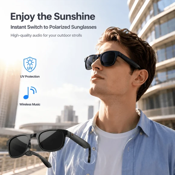 Smart Bluetooth Glasses with Built-in Speakers — Smart Glasses, AIMB