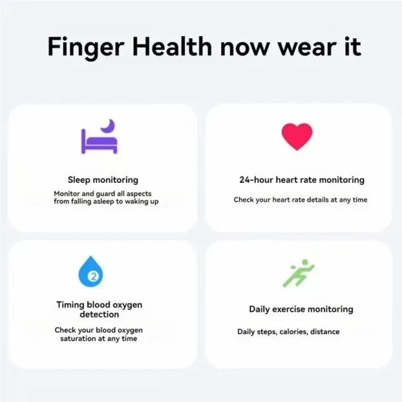 Smart Ring, Health Monitor, Heart Rate Sleep Monitor IP68 Waterproof Multi-Sport Modes — Smart Ring