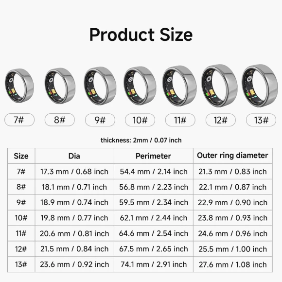 Smart Ring Sleep Blood Pressure Monitor Multiple Exercise Modes IP68 Waterproof Wireless — Smart Ring