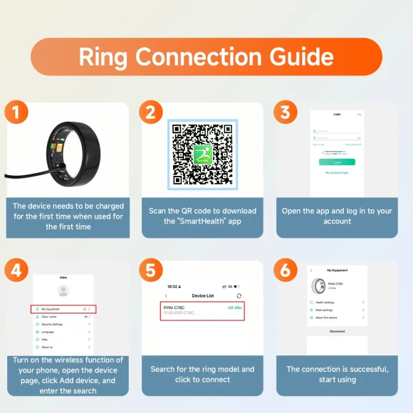 Smart Ring Sleep Blood Pressure Monitor Multiple Exercise Modes IP68 Waterproof Wireless — Smart Ring