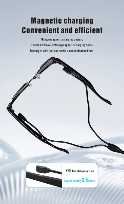 Bluetooth Music Calling AI Translation Anti Blue Light UV Hybrid Full Eyebrow Smart Glasses — Smart Glasses, GM7