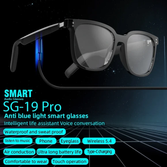 Bluetooth Wireless Earbuds and Smart Glasses with Microphone and Anti-UV Lenses — Smart Glasses