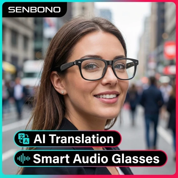 Smart Audio Glasses with AI Translator and Bluetooth Calling — Smart Glasses, Senbono