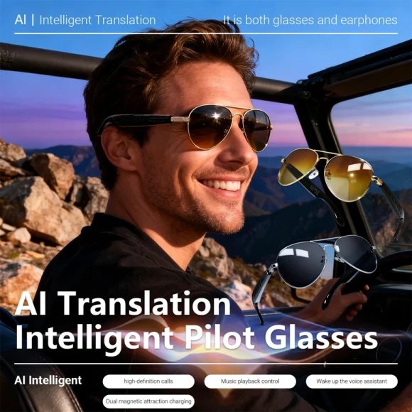 AI Translation Bluetooth Smart Sunglasses — Smart Glasses, Lenovo