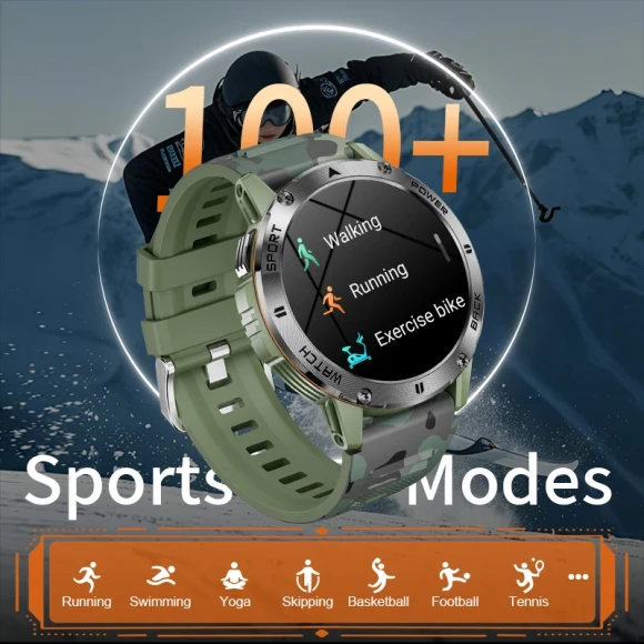 Men's Outdoor Sports Smart Watch with Health Monitoring and LED Flashlight — Fitness Tracker, LIGE