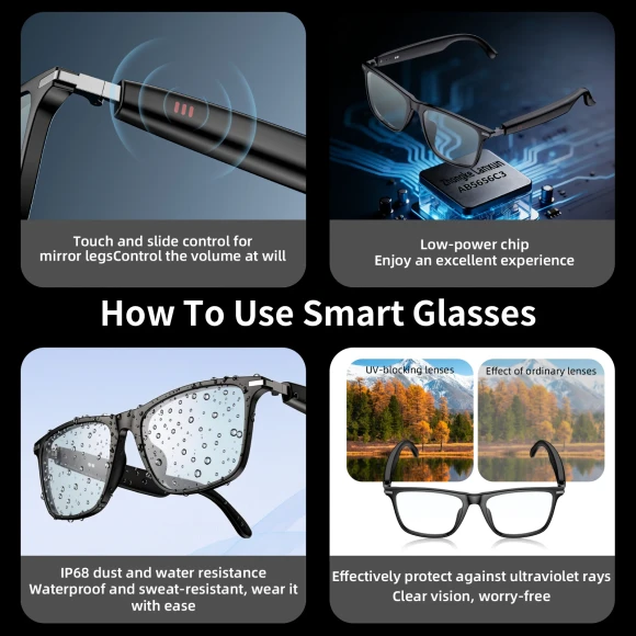 Smart Glasses with AI Translation and Photochromic Lenses — Smart Glasses, LOKMAT