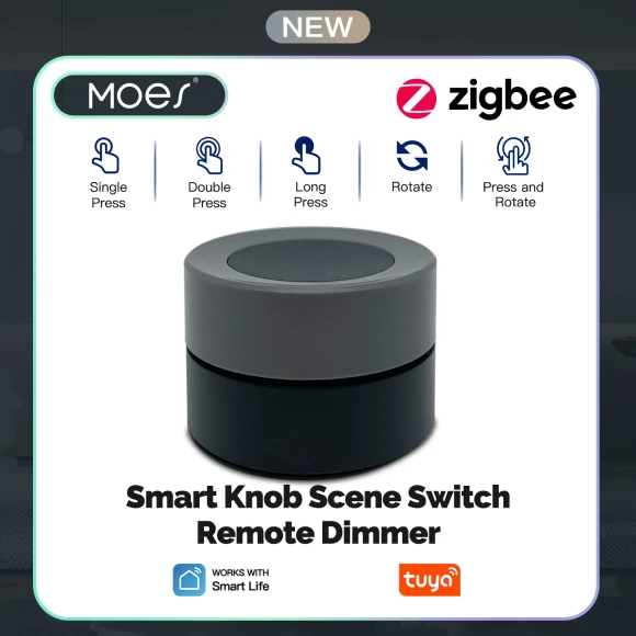 Smart Knob Switch Wireless Scene Controller — Smart Button Pusher, MOES