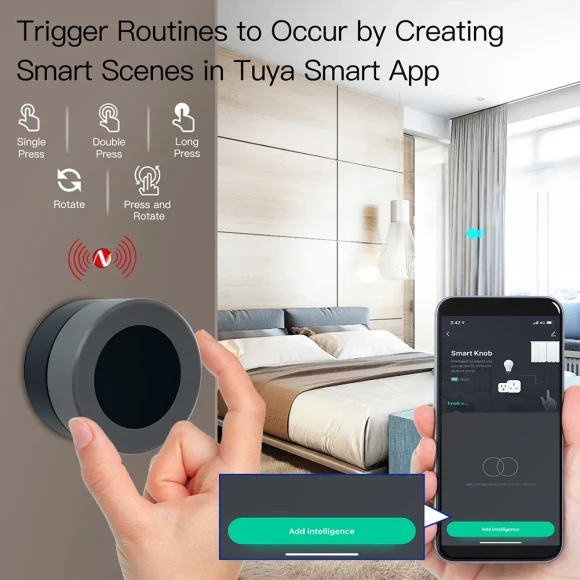 Wireless ZigBee Smart Knob Switch — Smart Button Pusher, MOES