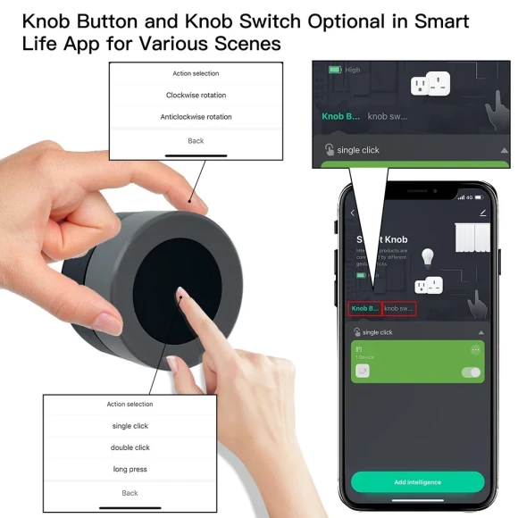 Wireless ZigBee Smart Knob Switch — Smart Button Pusher, MOES