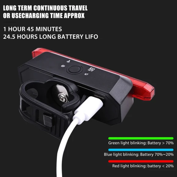 Bicycle Taillight Auto Start/Stop Smart Taillight with Brake Sensing and Waterproof — Smart Bike Light, X-TIGER