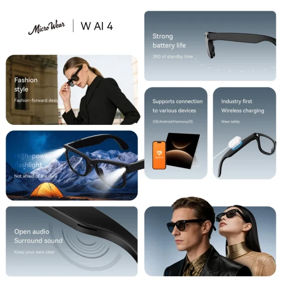 AI Translation Smart Glasses with Bluetooth Calling and Flashlight — Smart Glasses, OnePlus