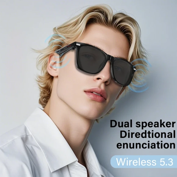 Smart Anti-Blue Light Sunglasses with Bluetooth, Camera, Music, and UV Protection — Smart Glasses, LAXASFIT