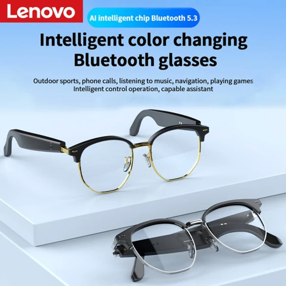 Bluetooth Smart Glasses With AI Translation Photochromic Lens Waterproof Multi-functional Sunglasses for Outdoor Driving — Smart Glasses, Lenovo