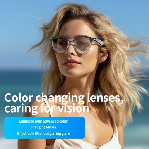 Bluetooth Smart Glasses With AI Translation Photochromic Lens Waterproof Multi-functional Sunglasses for Outdoor Driving — Smart Glasses, Lenovo