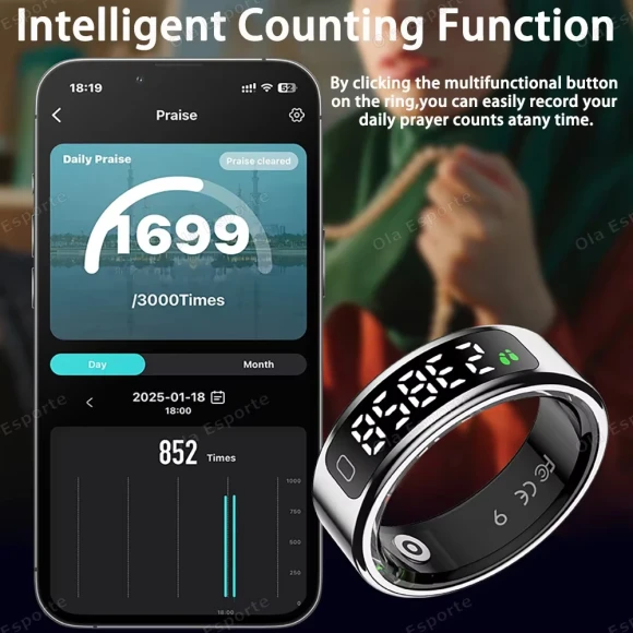 Smart Ring with Display Screen and Health Monitoring — Smart Watch