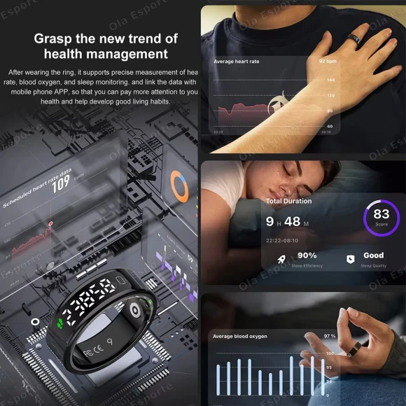 Smart Ring with Display Screen and Health Monitoring — Smart Watch