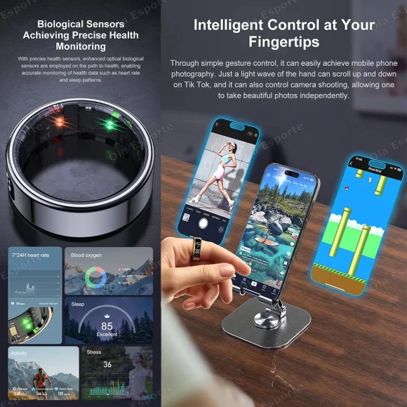 Smart Ring with Display Screen and Health Monitoring — Smart Watch