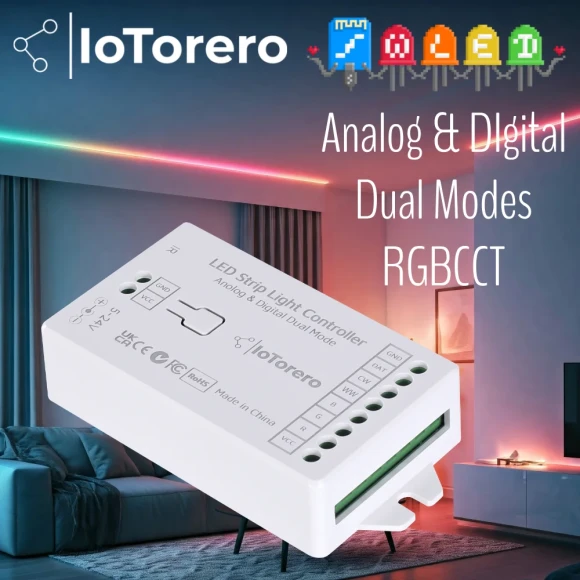 WLED PWM RGBCCT Addressable Dual Mode Strip Controller — LED Strip Lights, IoTorero