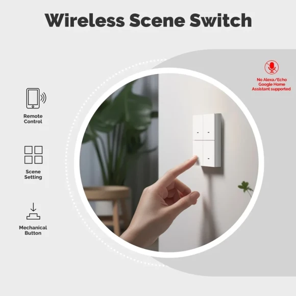 ZigBee Scene Switch 4 Gang Wireless 12 Push Button Controller — Smart Switch, MOES