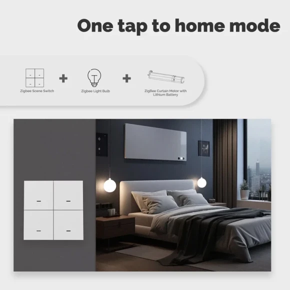 ZigBee Scene Switch 4 Gang Wireless 12 Push Button Controller — Smart Switch, MOES