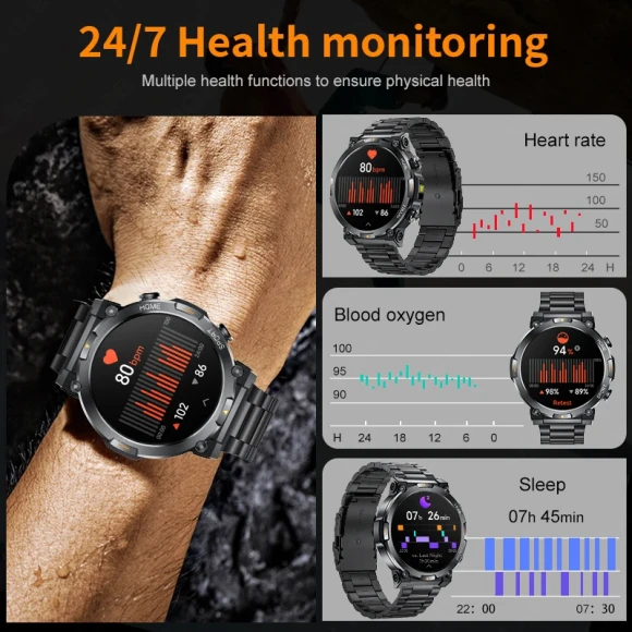 Smart Watch with 1.43-inch AMOLED Display, Health Monitor, and Wireless Call — Smart Watch, FOXBOX