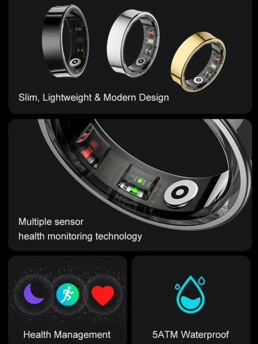 Smart Ring with Heart Rate, Blood Oxygen, Sleep Monitor — Smart Ring