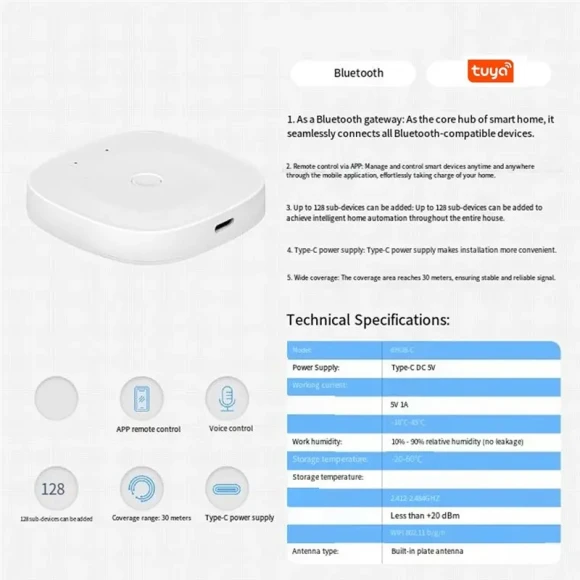 Smart Zigbee Bluetooth Multi-Mode Gateway Hub — Smart Home Hub, Tuya