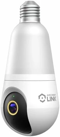 4MP Light Bulb WiFi Camera with Pan/Tilt and Human Detection — Security Camera, Amcrest