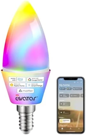 Candelabra Smart Bulb (2-Pack) — Smart Light Bulb, Avatar Controls