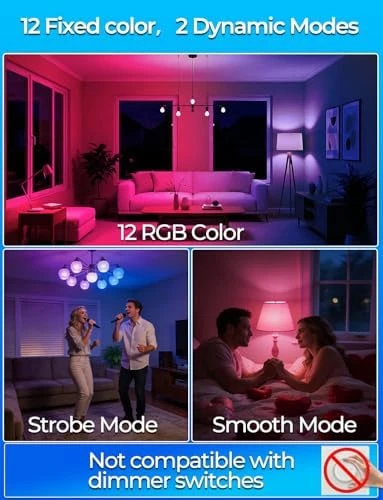 Color Changing LED Light Bulb (4 Pack) — Smart Light Bulb, ILC